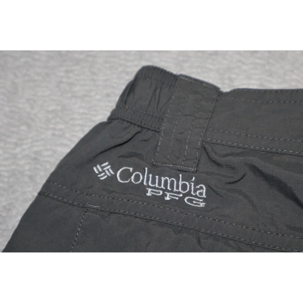Columbia PFG Cargo Shorts Men 34 Grey Omni-Shade Sun Performance Fishing Gear